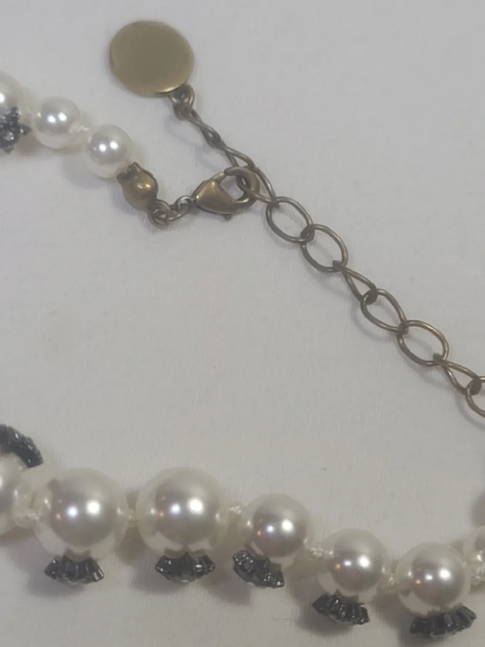 Faux Pearl Designer Star Burst Rhinestones Bracelet